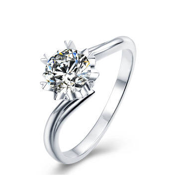 Classic Silver Ring For Women Wedding Crystal  925 With Eight Claw Silver Jewelry Ring